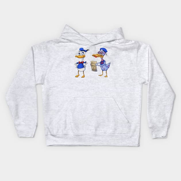 donald on ice Kids Hoodie by idrawcartoons